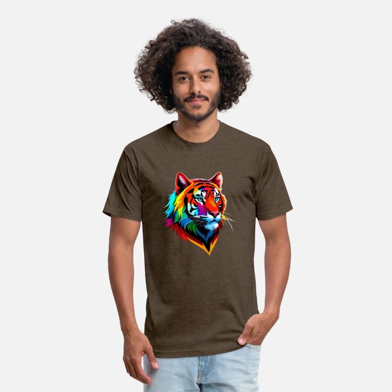 Graphic Colorful Tigers Head