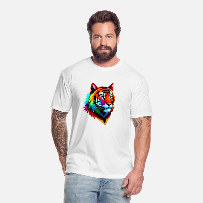 Graphic Colorful Tigers Head