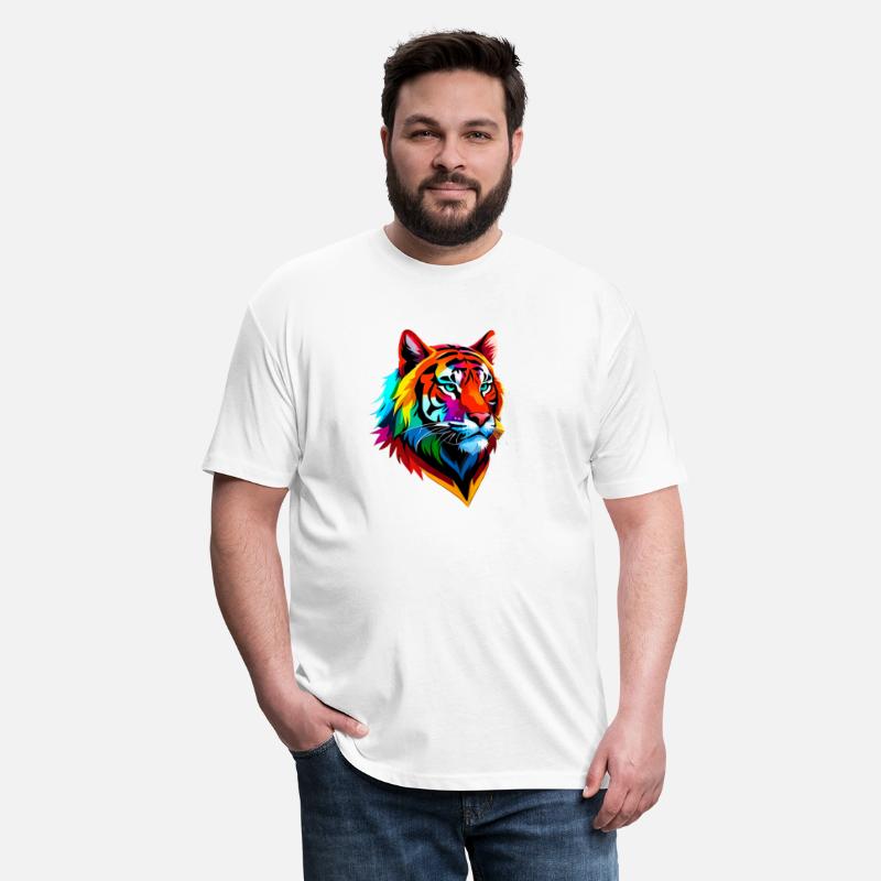 Graphic Colorful Tigers Head