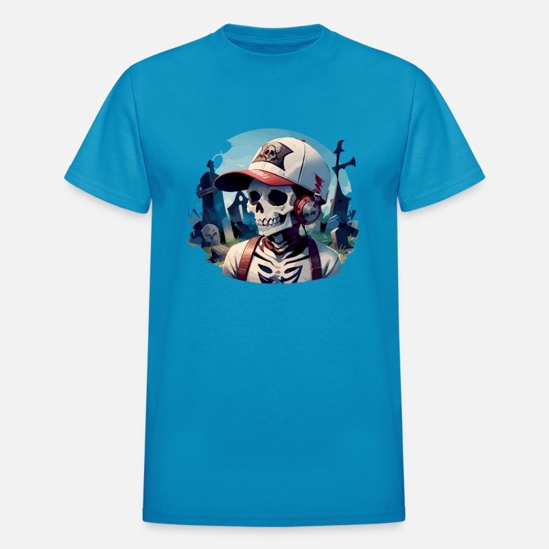 Graveyard Skull with Headphones