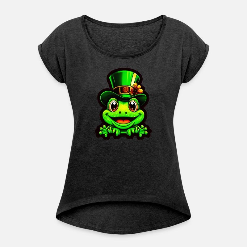 Grinning Frog Wears St. Patrick Day Top Hat
