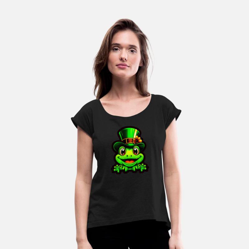 Grinning Frog Wears St. Patrick Day Top Hat