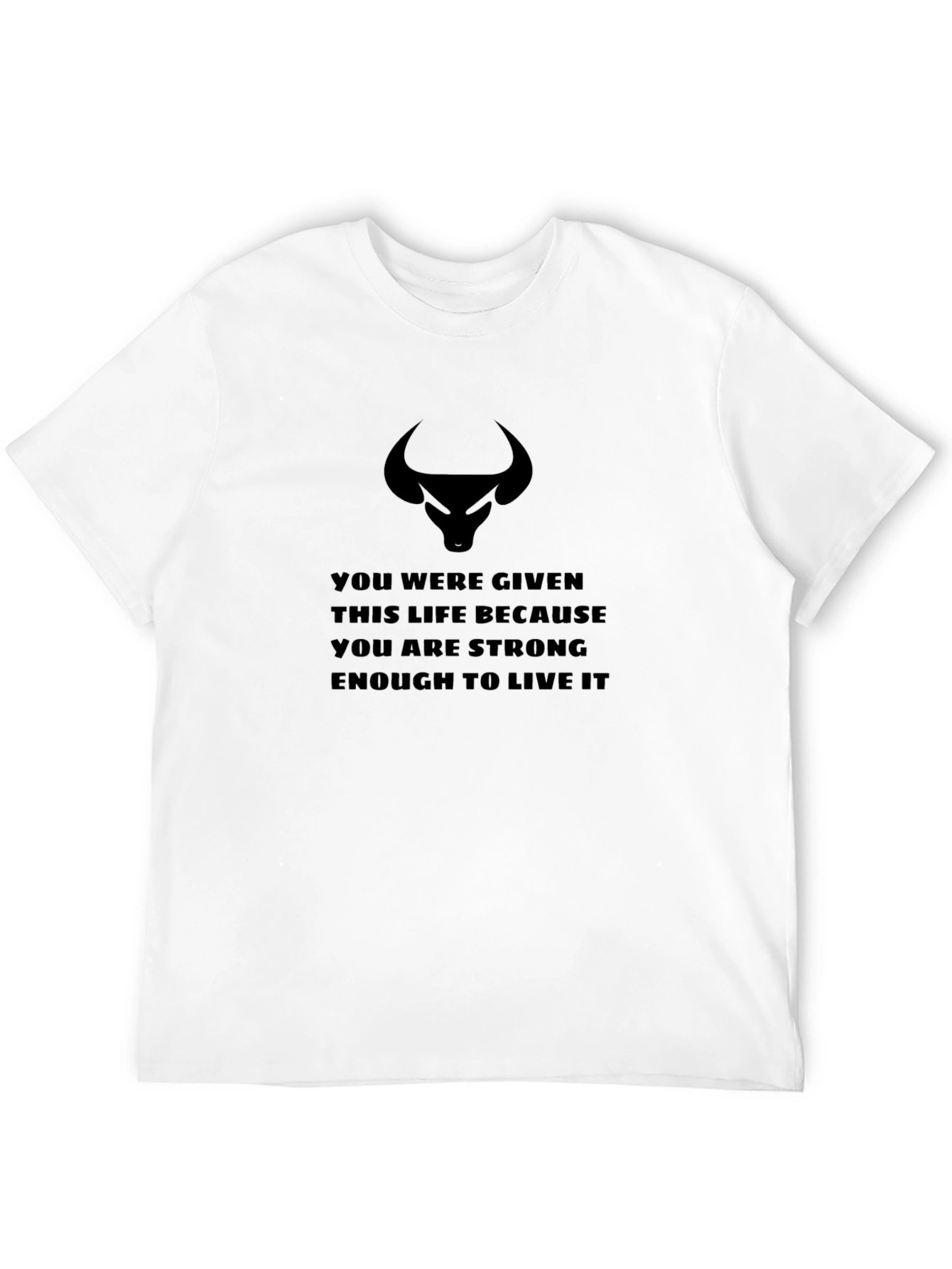 Motivational Bull Graphic T-Shirt - Black