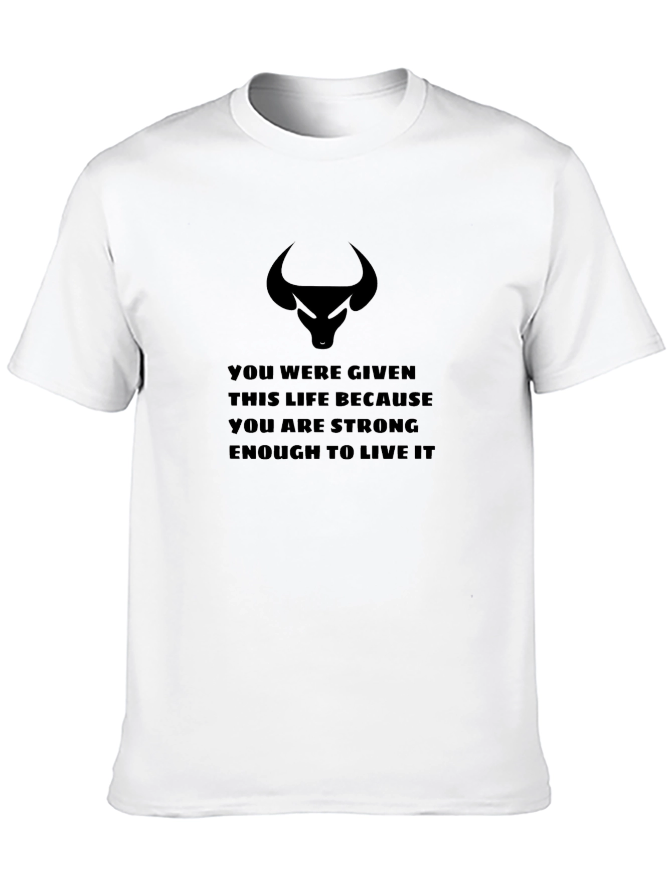 Motivational Bull Graphic T-Shirt - Black