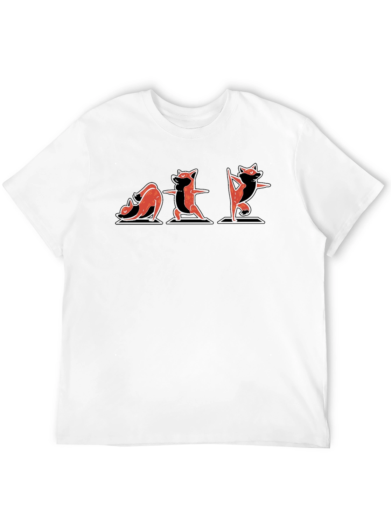 Yoga Raccoon Graphic Tee - Black Cotton T-Shirt