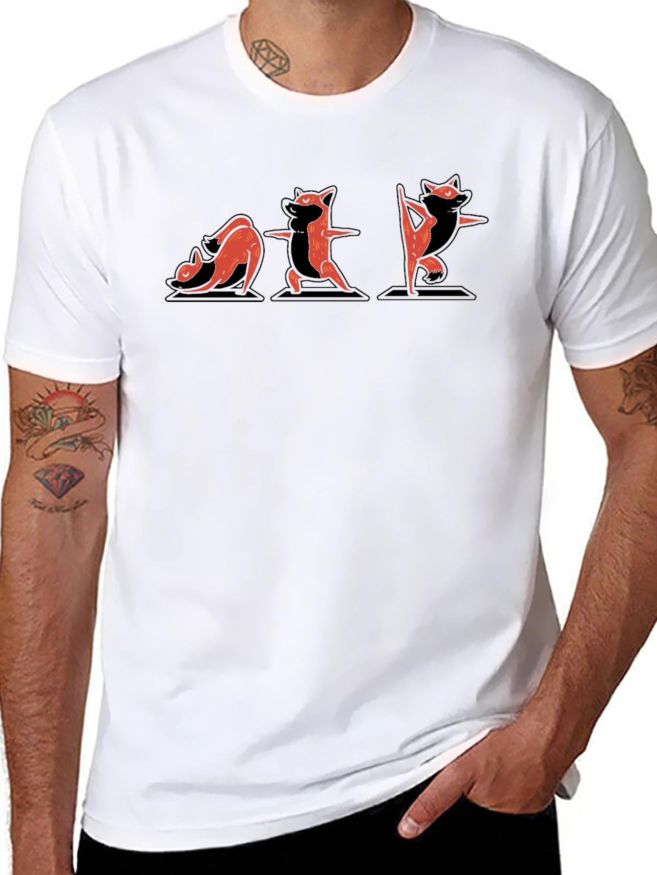 Yoga Raccoon Graphic Tee - Black Cotton T-Shirt