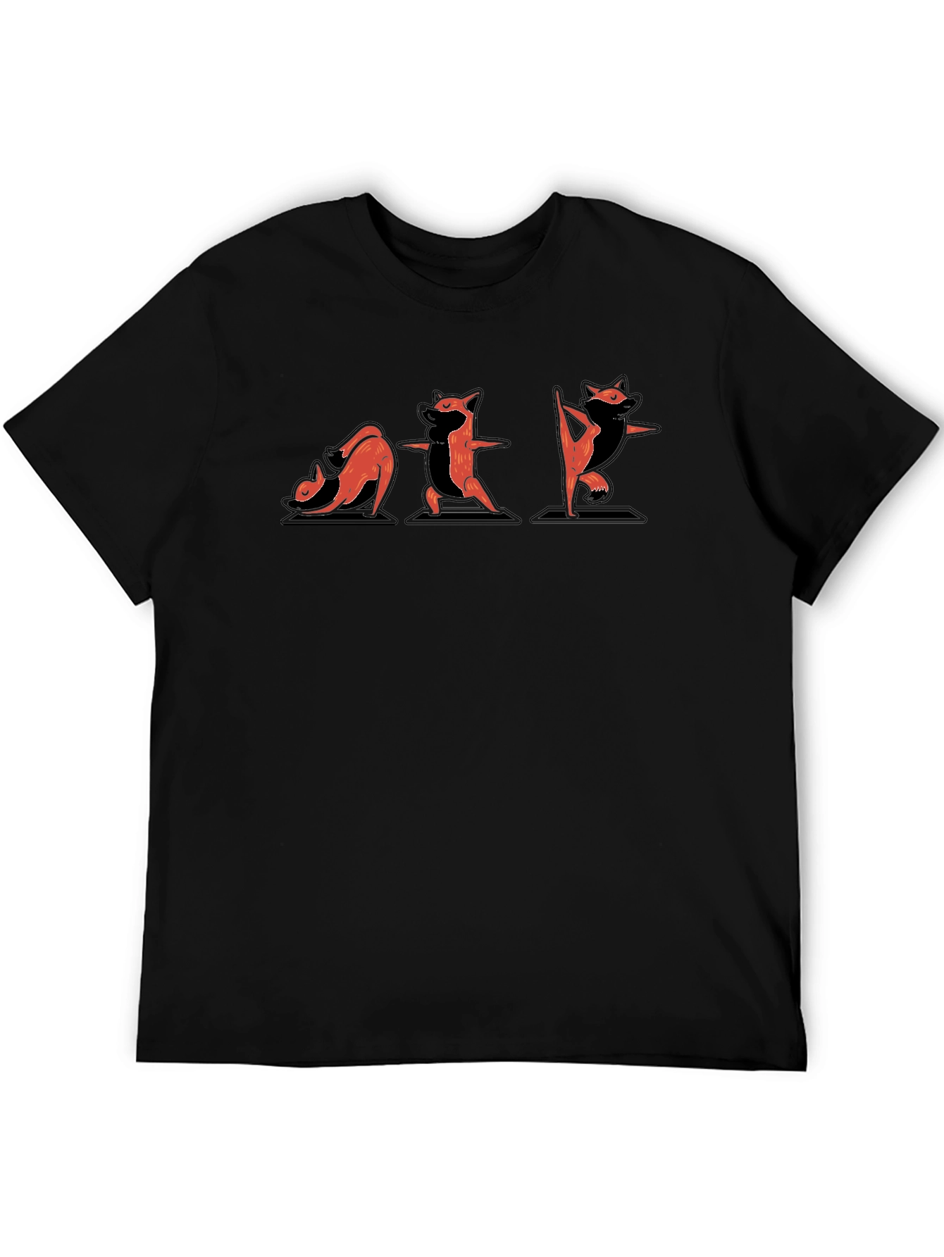 Yoga Raccoon Graphic Tee - Black Cotton T-Shirt