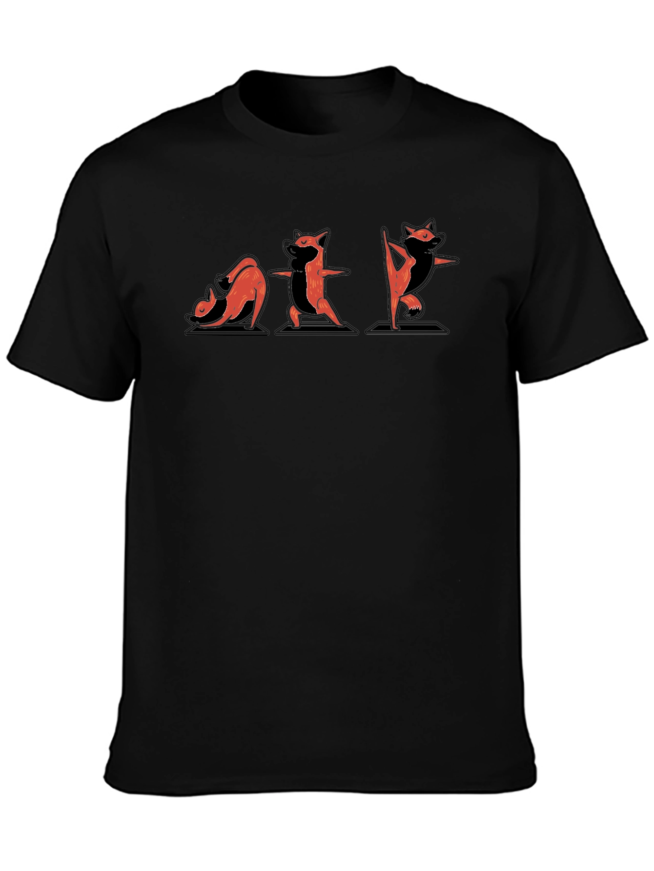 Yoga Raccoon Graphic Tee - Black Cotton T-Shirt