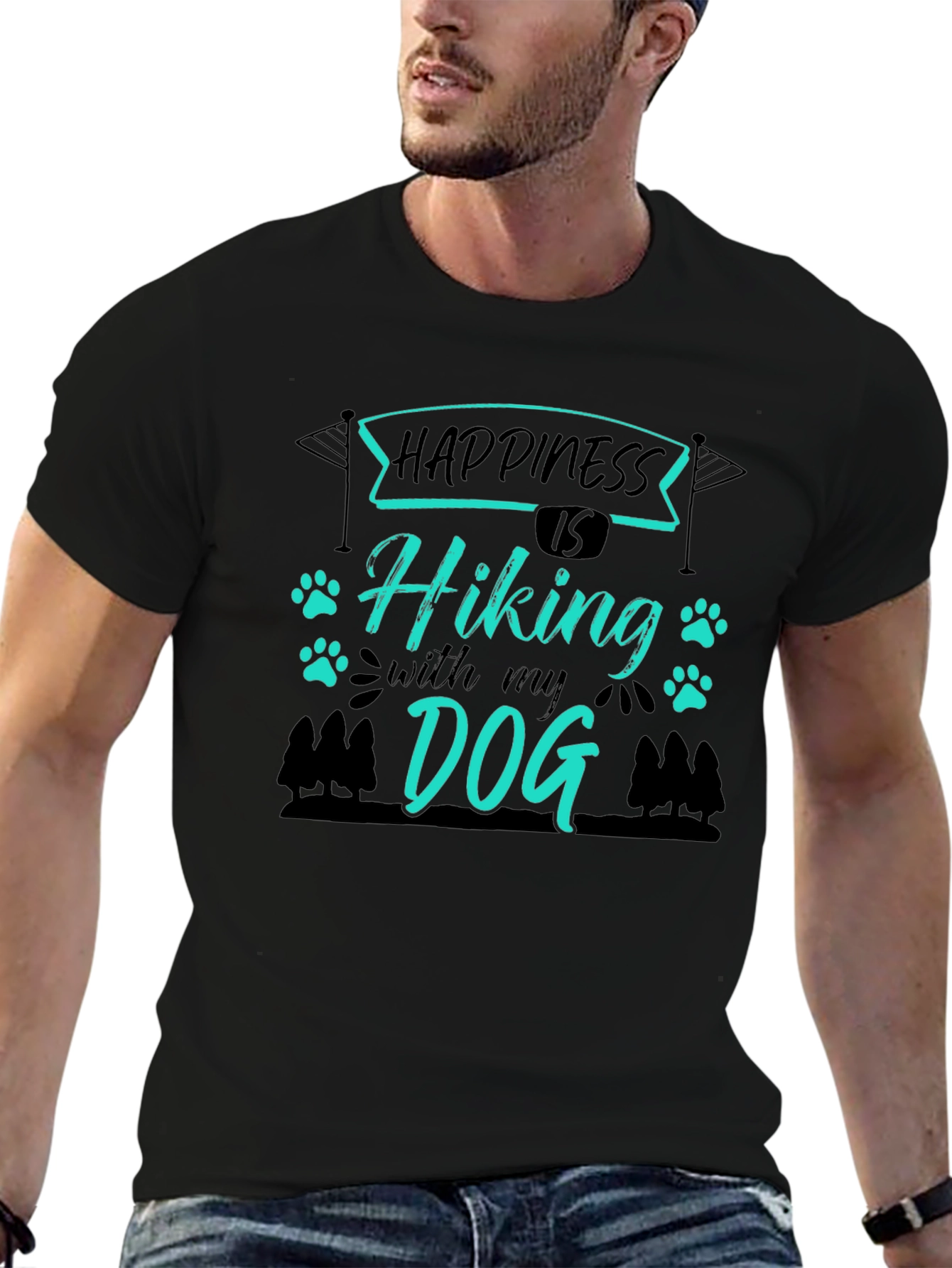 Happiness is Hiking with My Dog Tee
