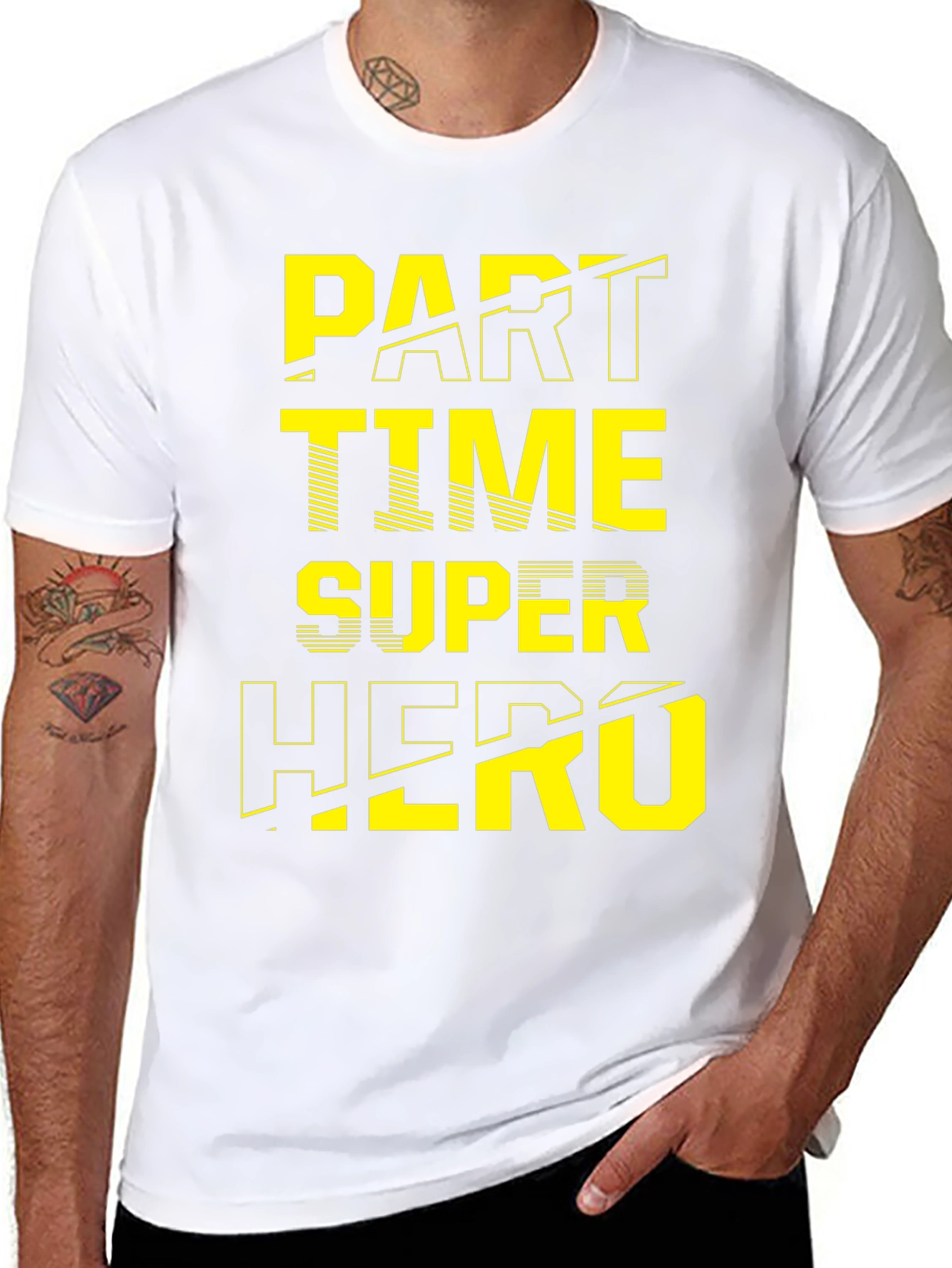 Part Time Super Hero Black Graphic Tee