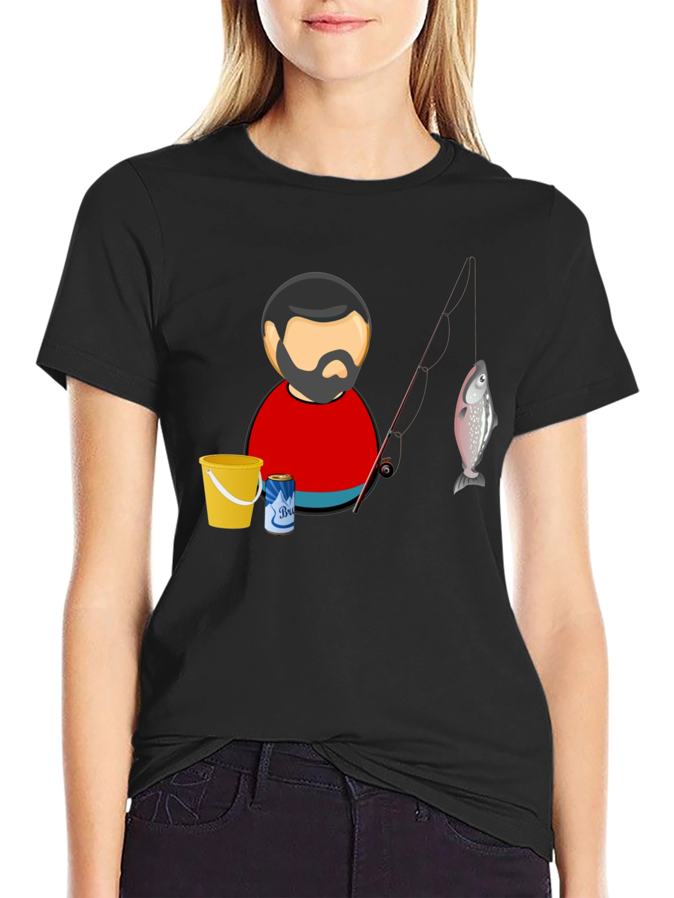 Fishing Cartoon Graphic T-Shirt
