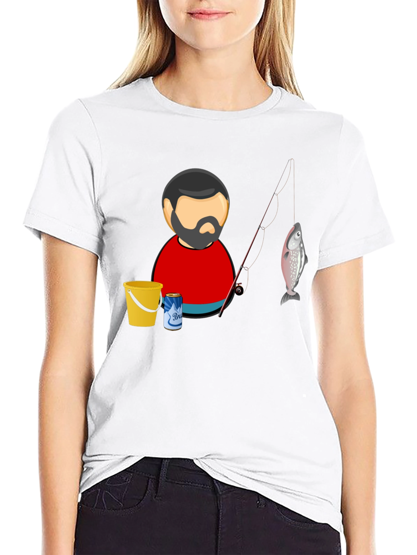 Fishing Cartoon Graphic T-Shirt