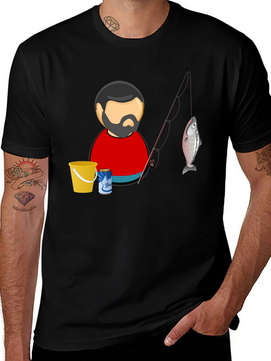 Fishing Cartoon Graphic T-Shirt