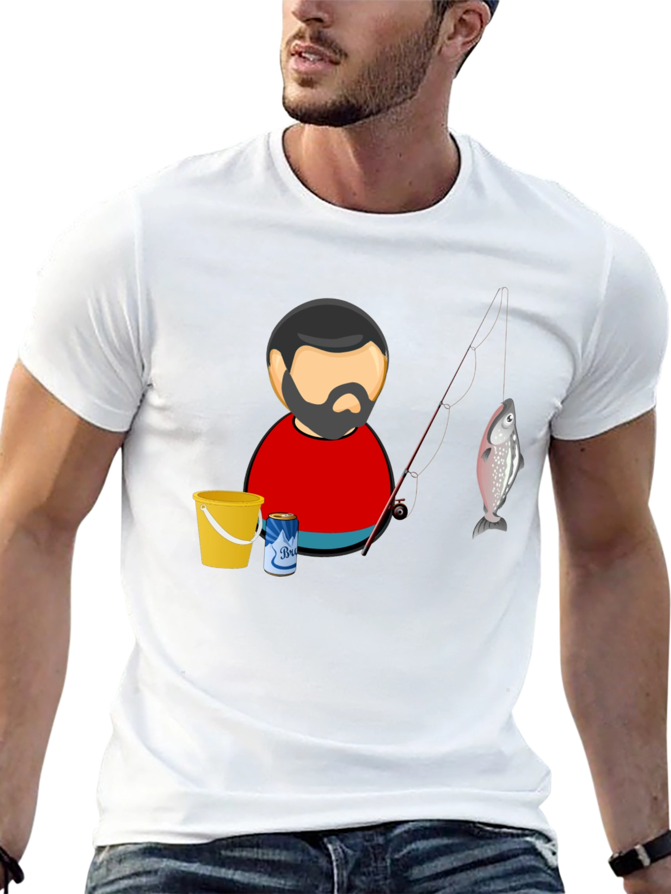Fishing Cartoon Graphic T-Shirt