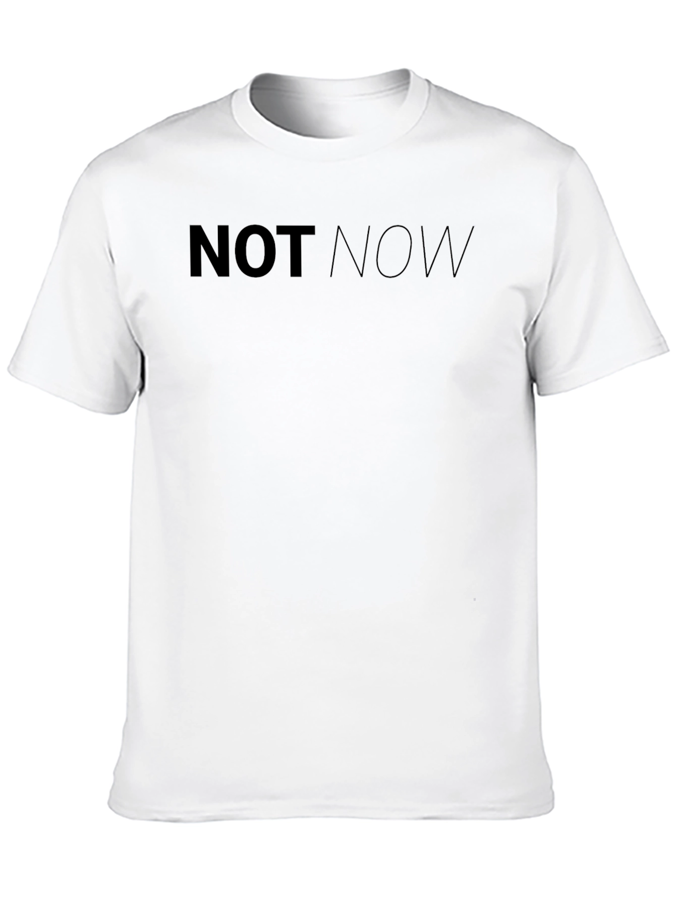 Mens Black Not Now Graphic Tee