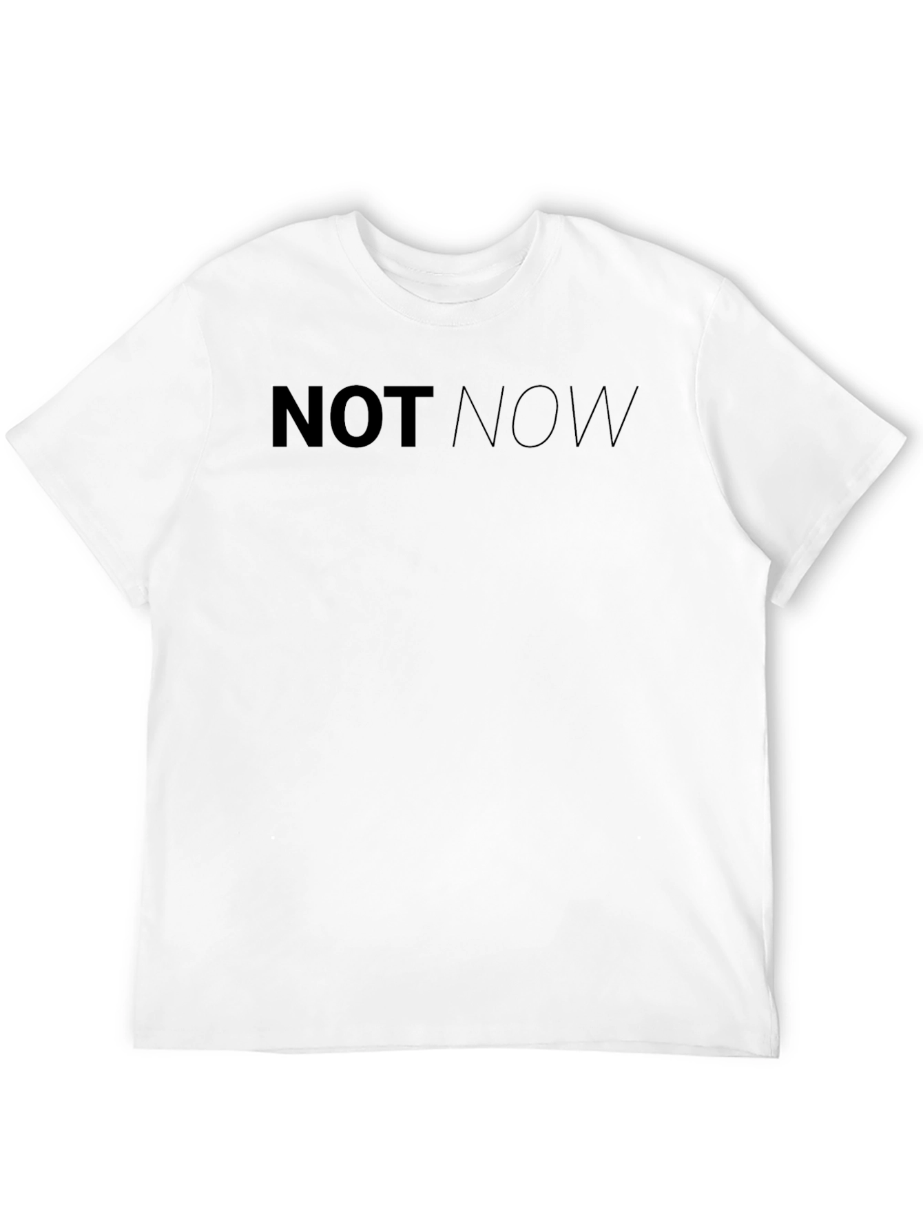 Mens Black Not Now Graphic Tee