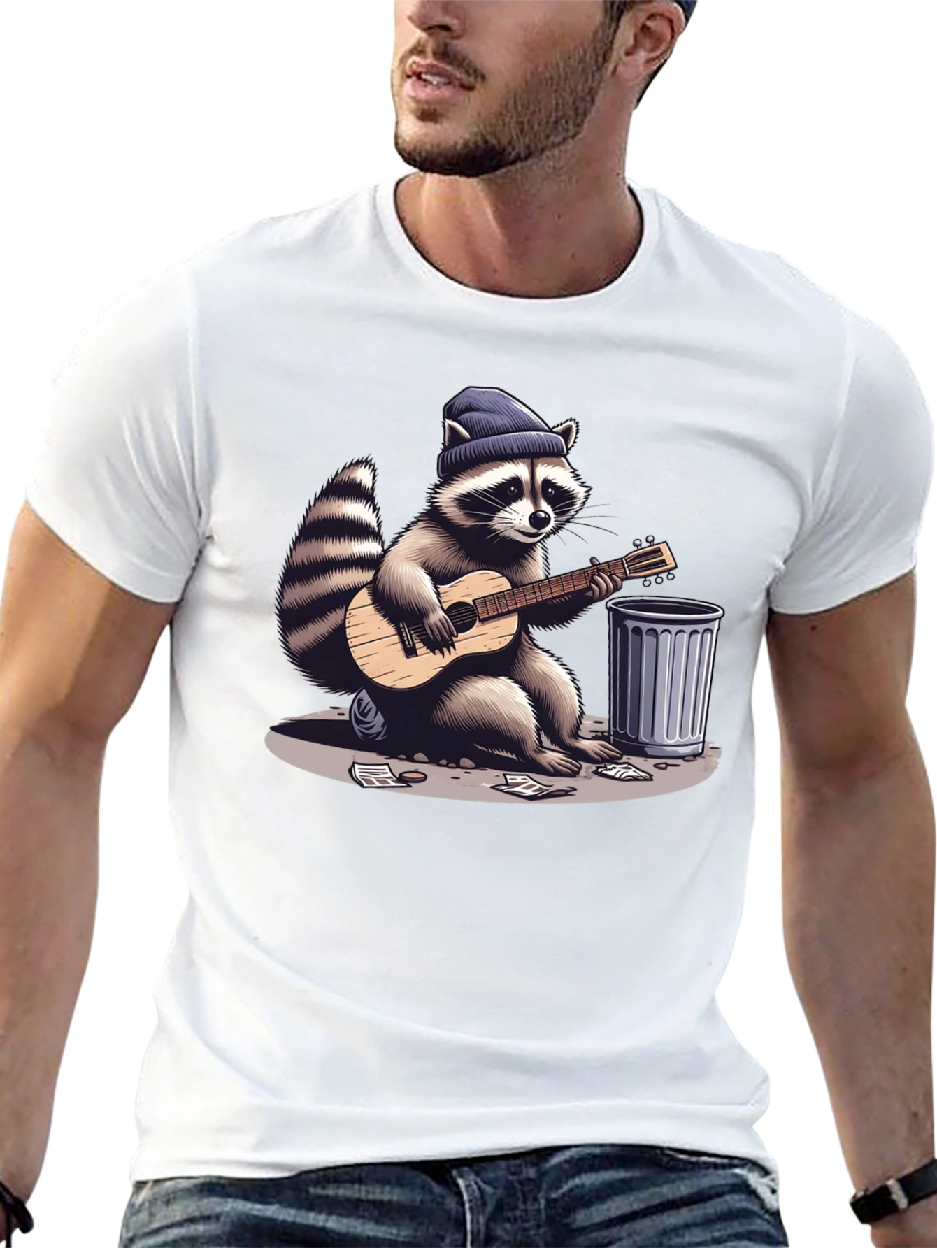Raccoon Musician Graphic Tee