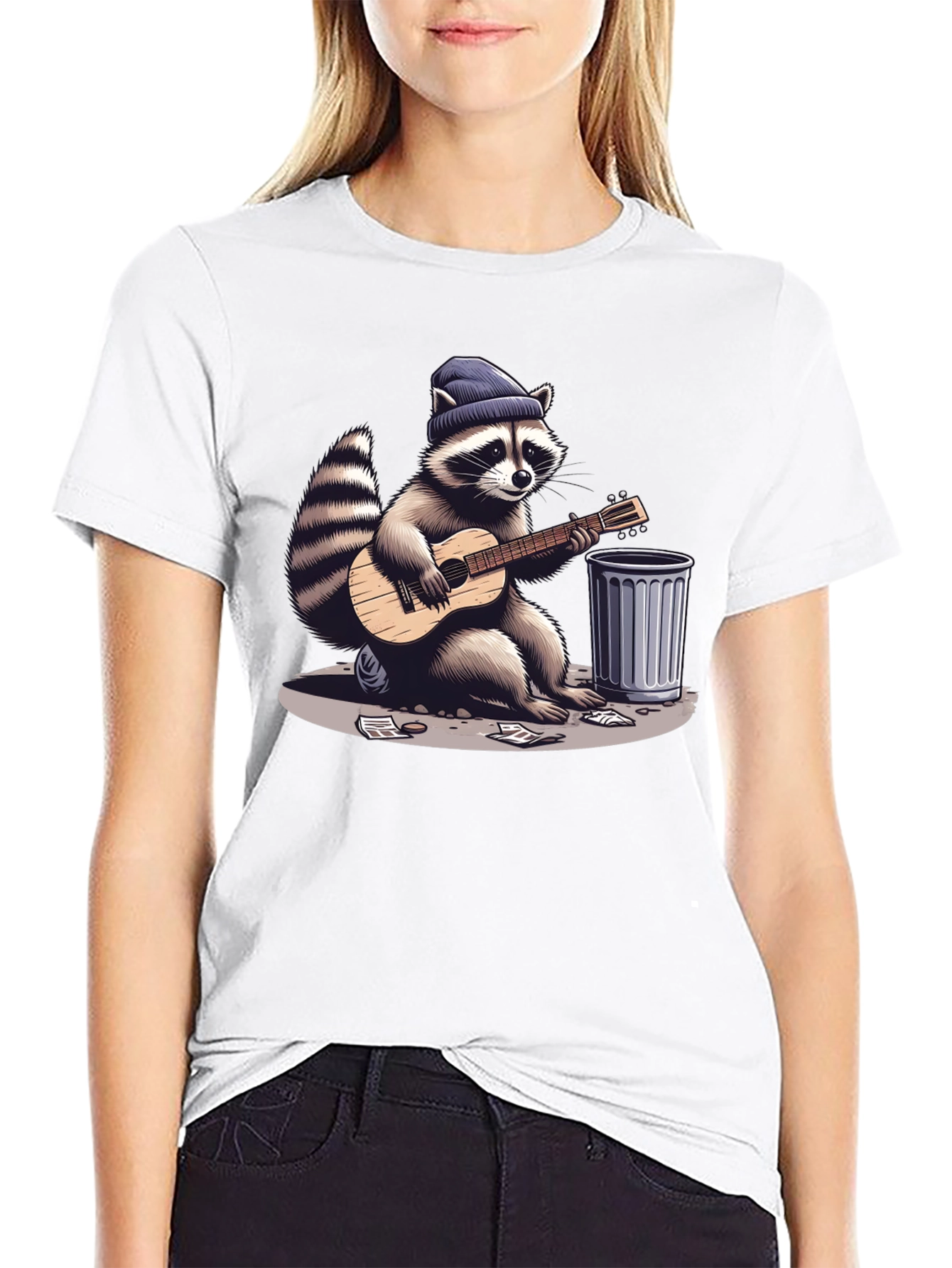 Raccoon Musician Graphic Tee
