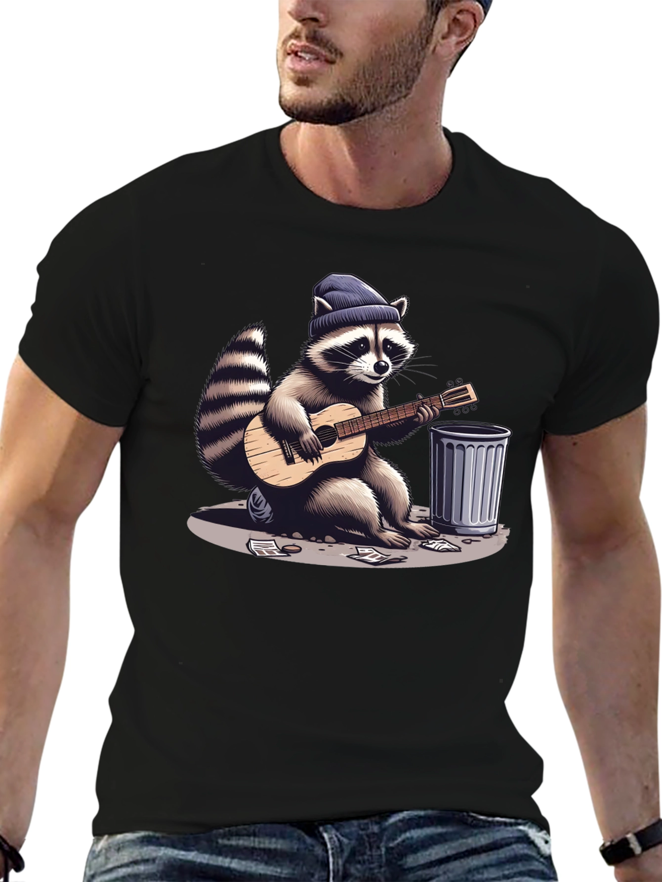 Raccoon Musician Graphic Tee