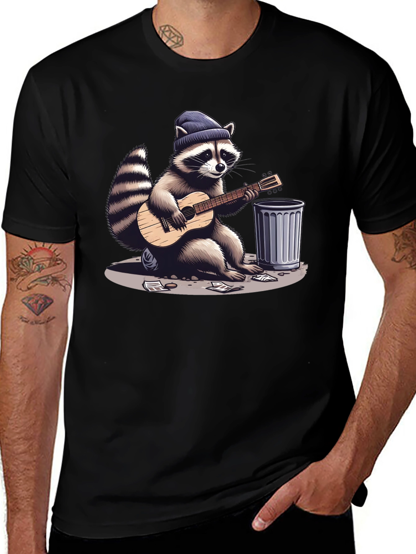 Raccoon Musician Graphic Tee