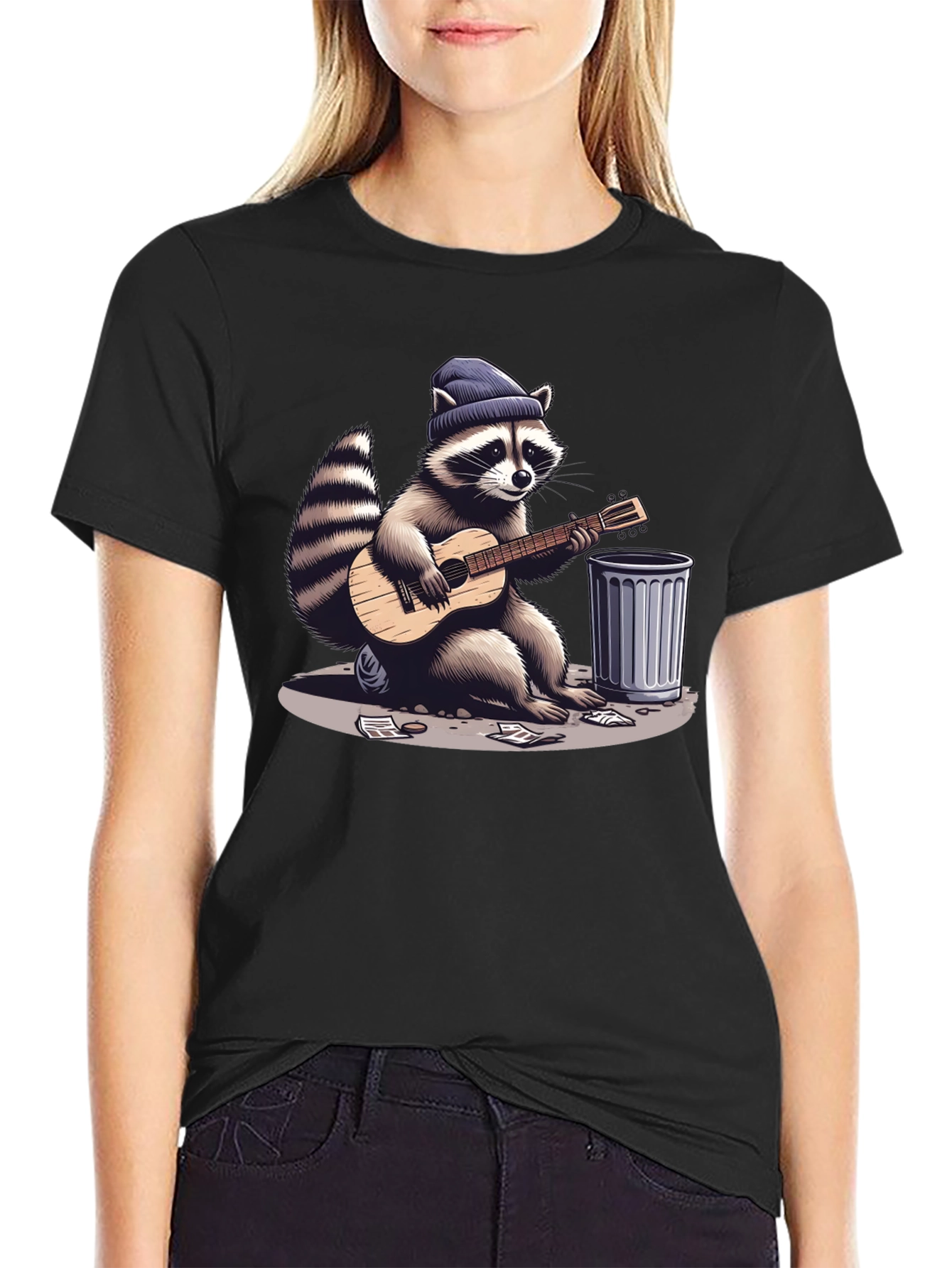 Raccoon Musician Graphic Tee