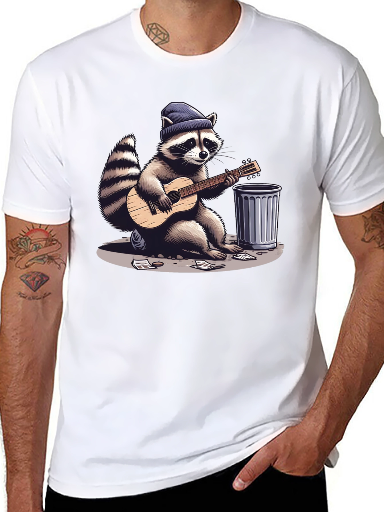 Raccoon Musician Graphic Tee