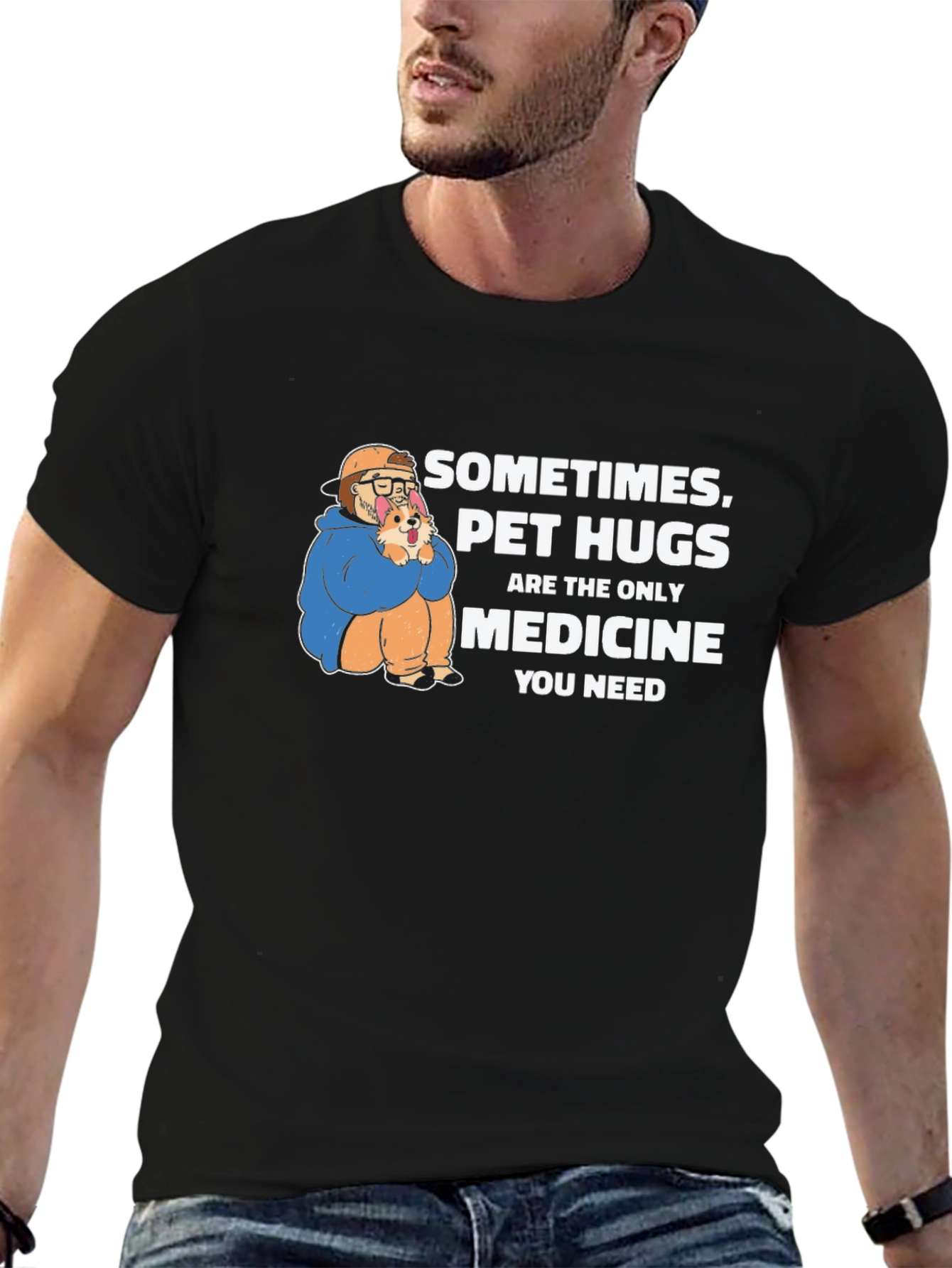 Pet Hugs Medicine Graphic T-Shirt