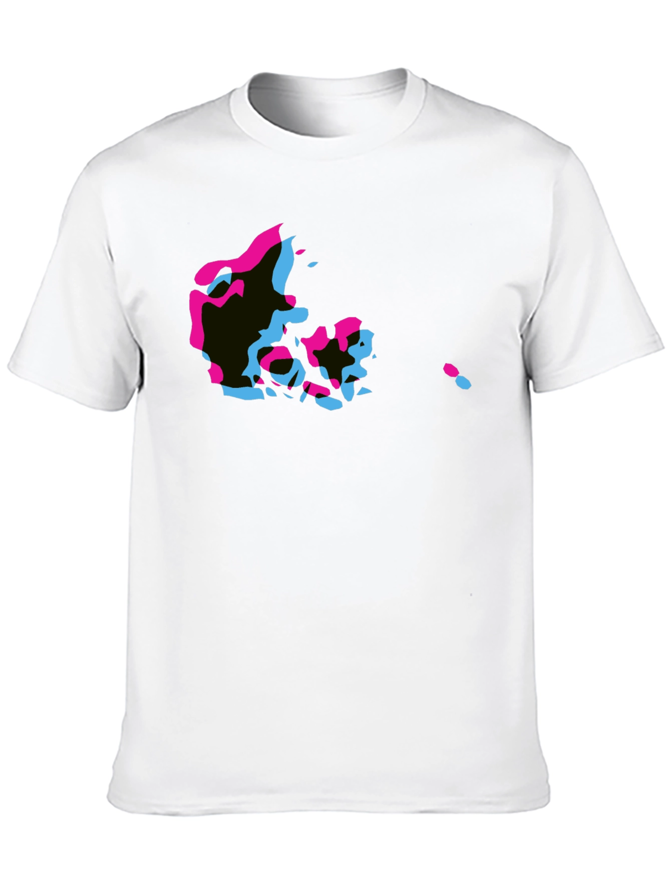 Denmark Map T-Shirt - Black with Retro Graphic