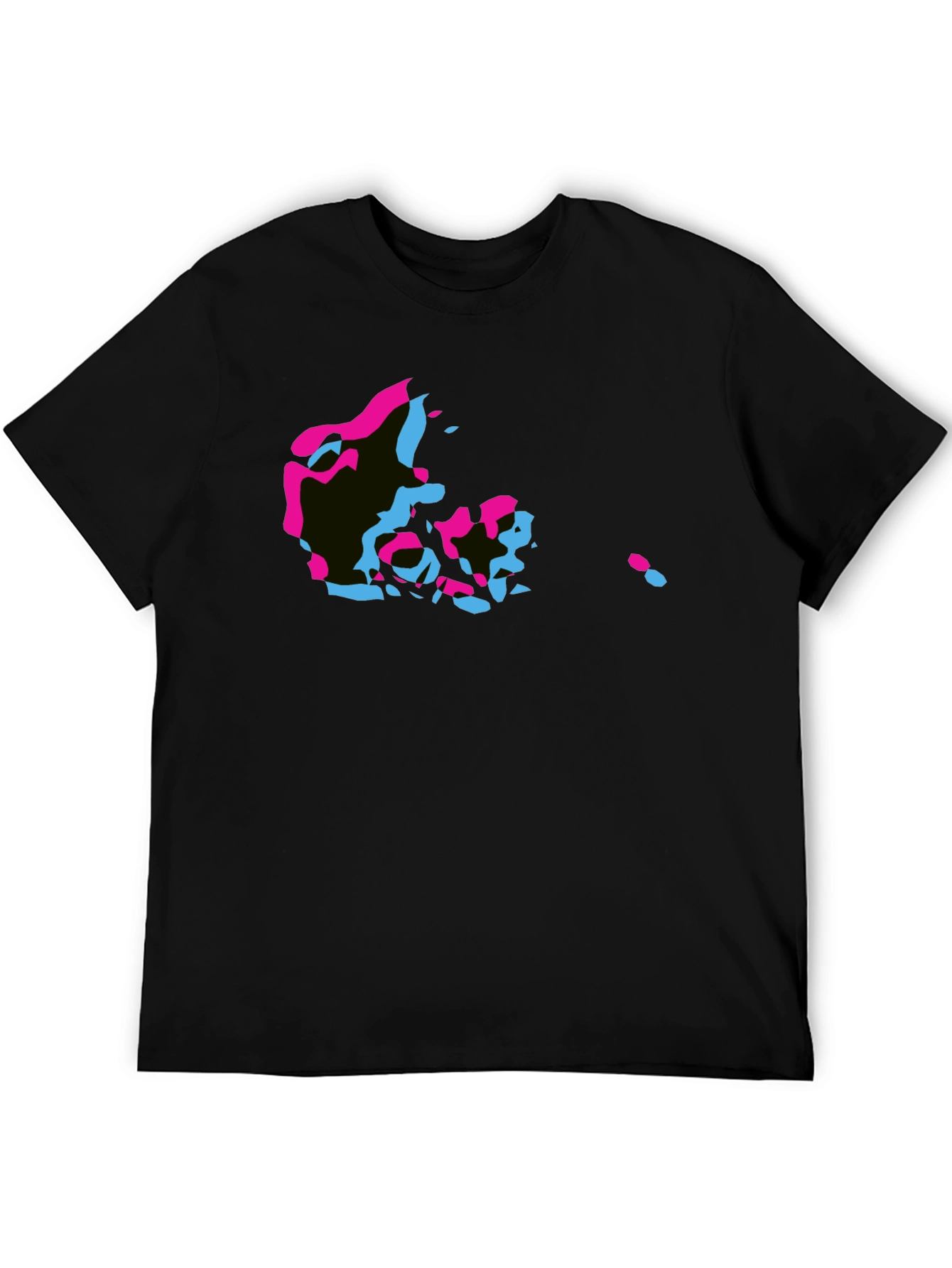 Denmark Map T-Shirt - Black with Retro Graphic