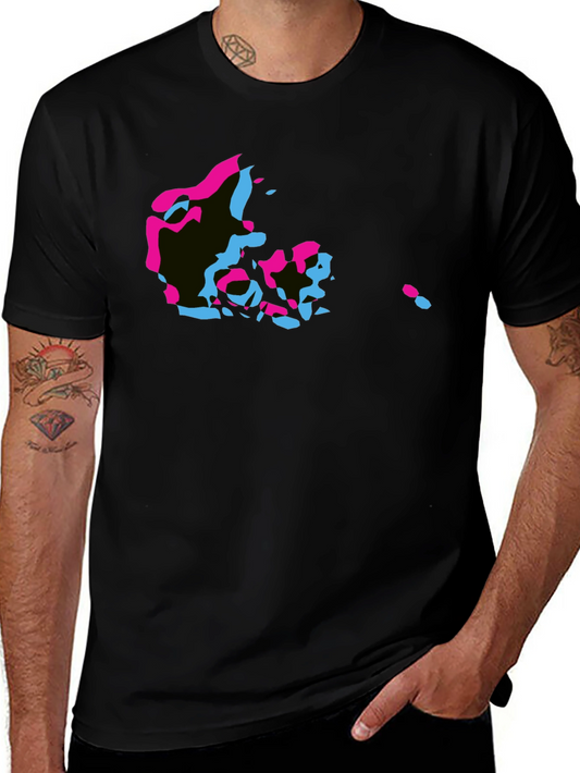 Denmark Map T-Shirt - Black with Retro Graphic