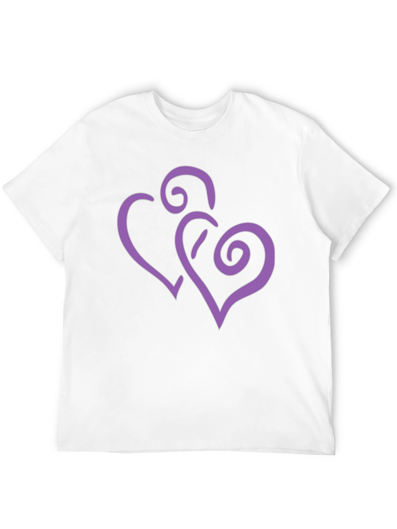 Stylish Black T-Shirt with Purple Heart Design