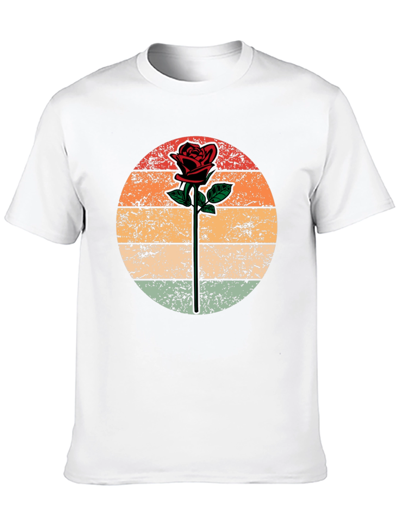Retro Rose Graphic Tee - Black Unisex T-Shirt