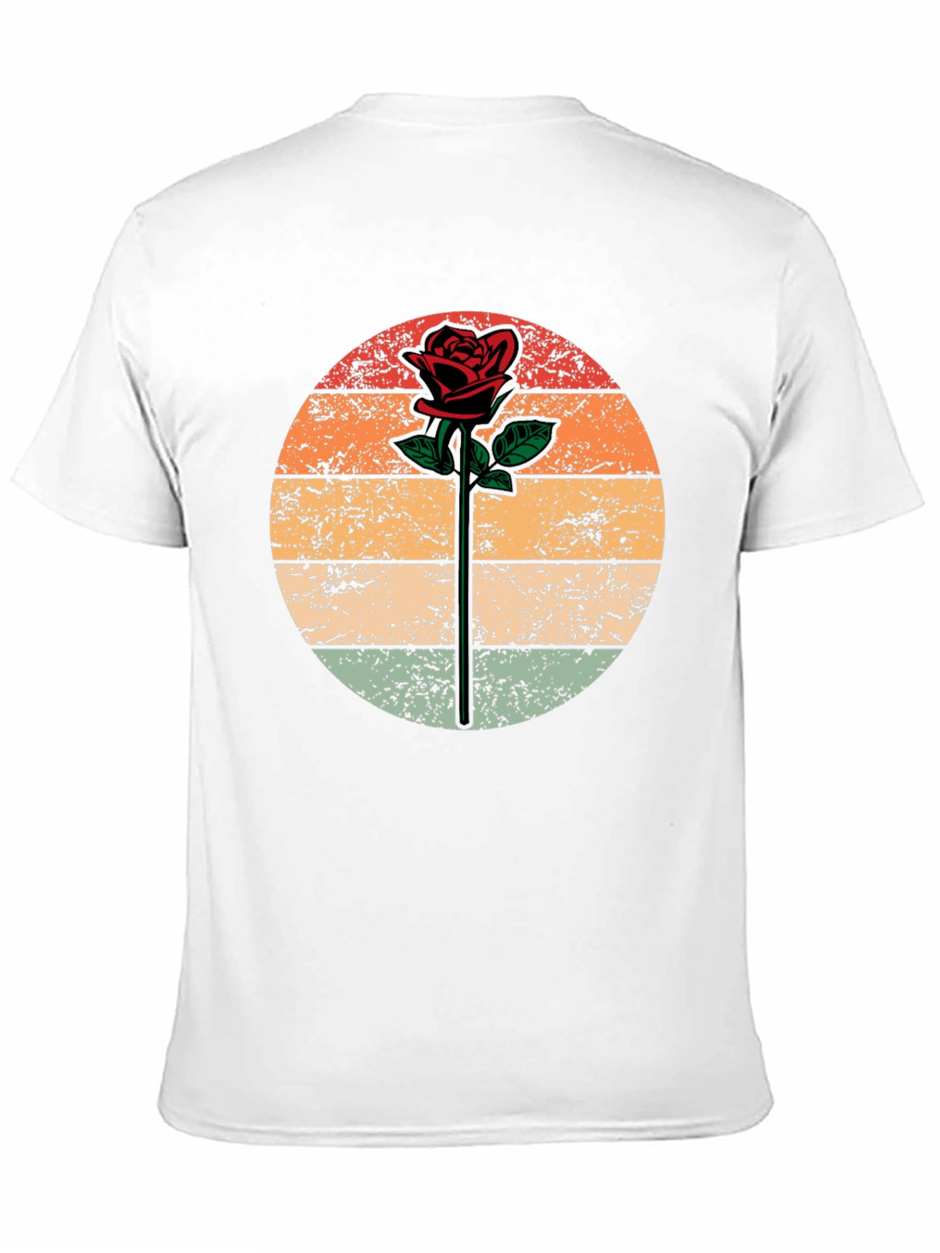 Retro Rose Graphic Tee - Black Unisex T-Shirt