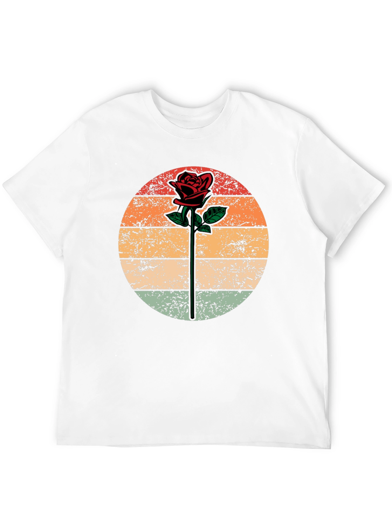 Retro Rose Graphic Tee - Black Unisex T-Shirt
