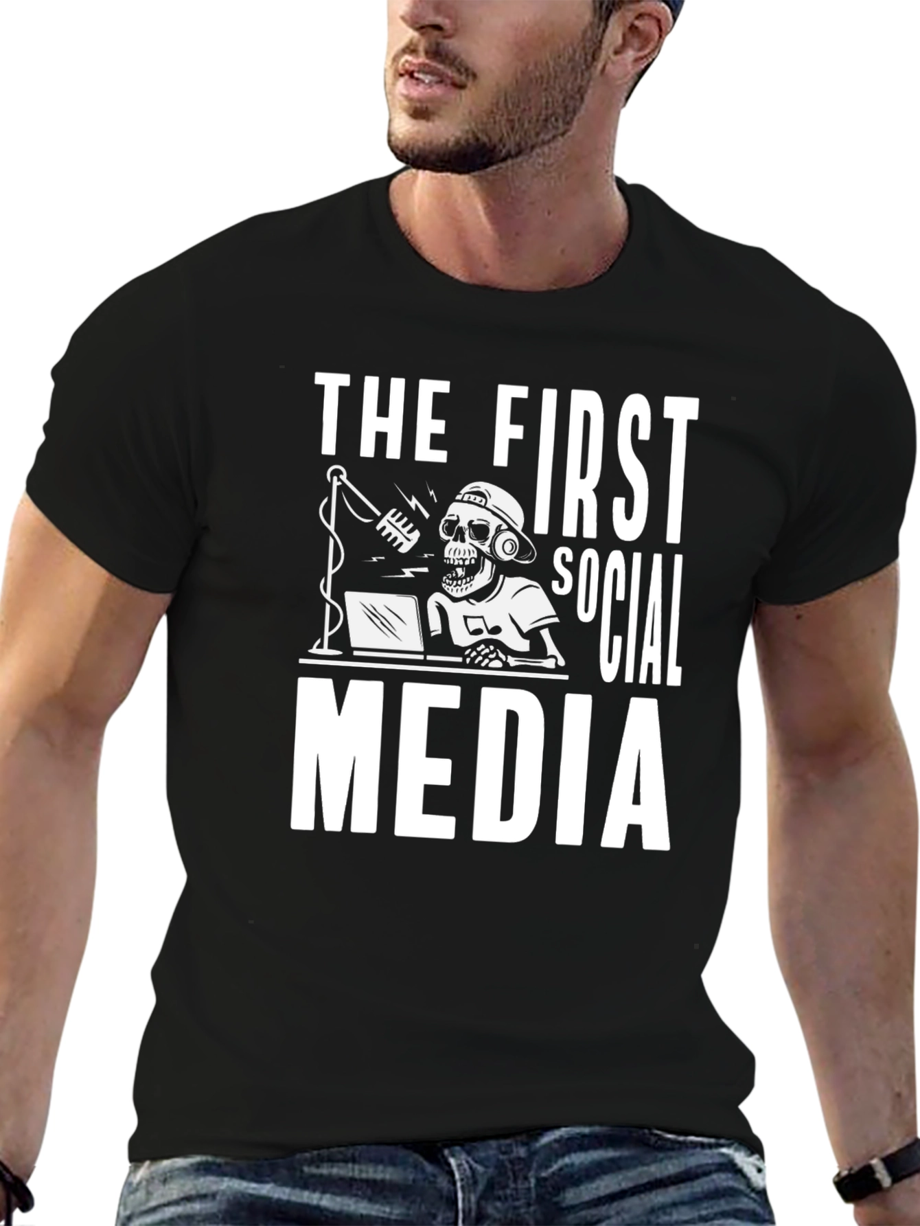 The First Social Media T-Shirt - Skeleton Graphic Tee