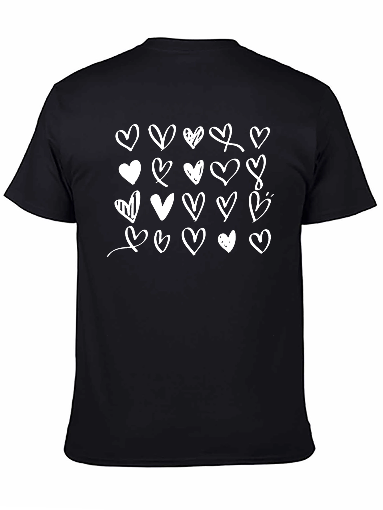 Heart Graphic T-Shirt - Black Cotton Tee