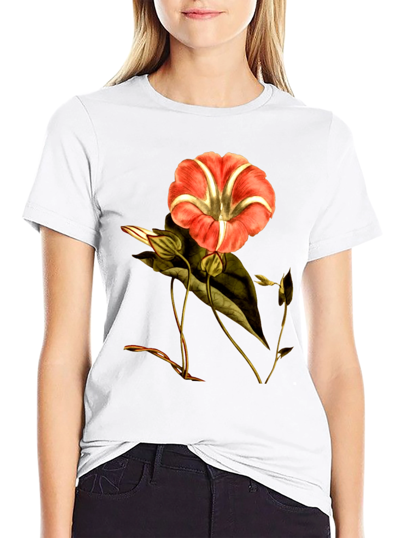 Floral Print Crew Neck T-Shirt