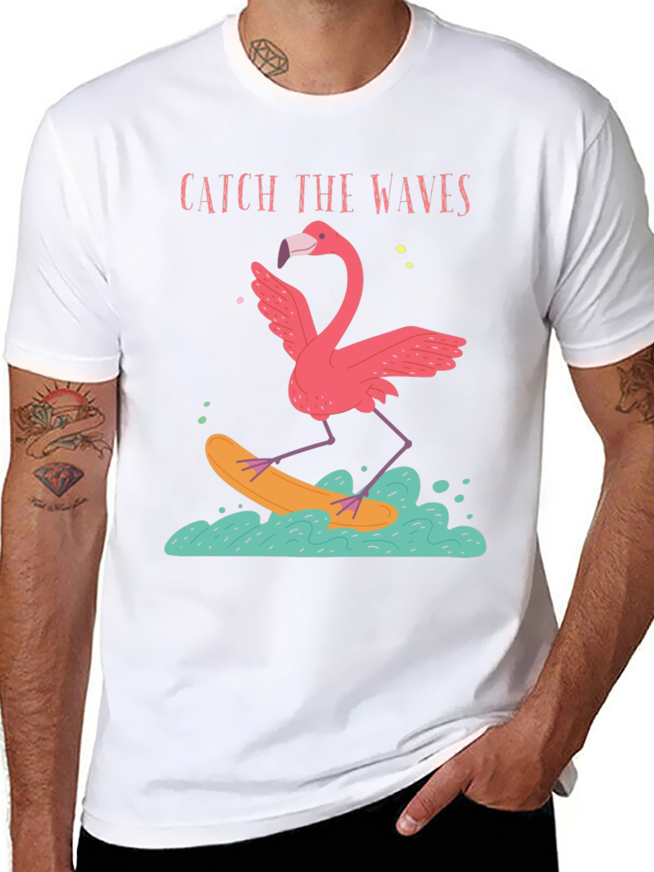 Catch the Waves Flamingo T-Shirt