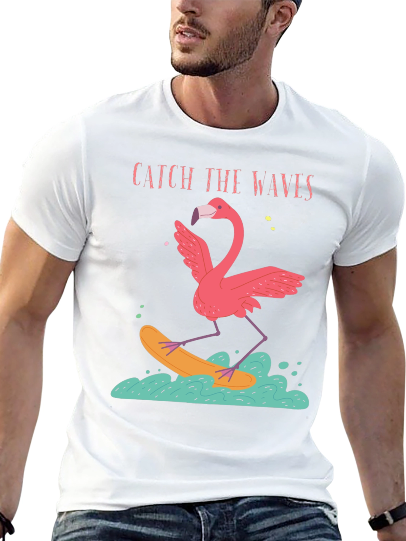 Catch the Waves Flamingo T-Shirt