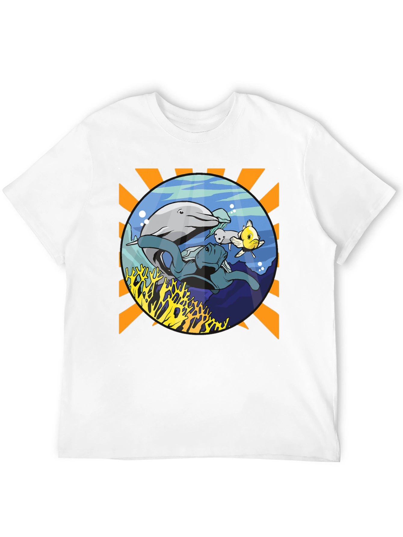 Marine Life Graphic Print Mens Tee