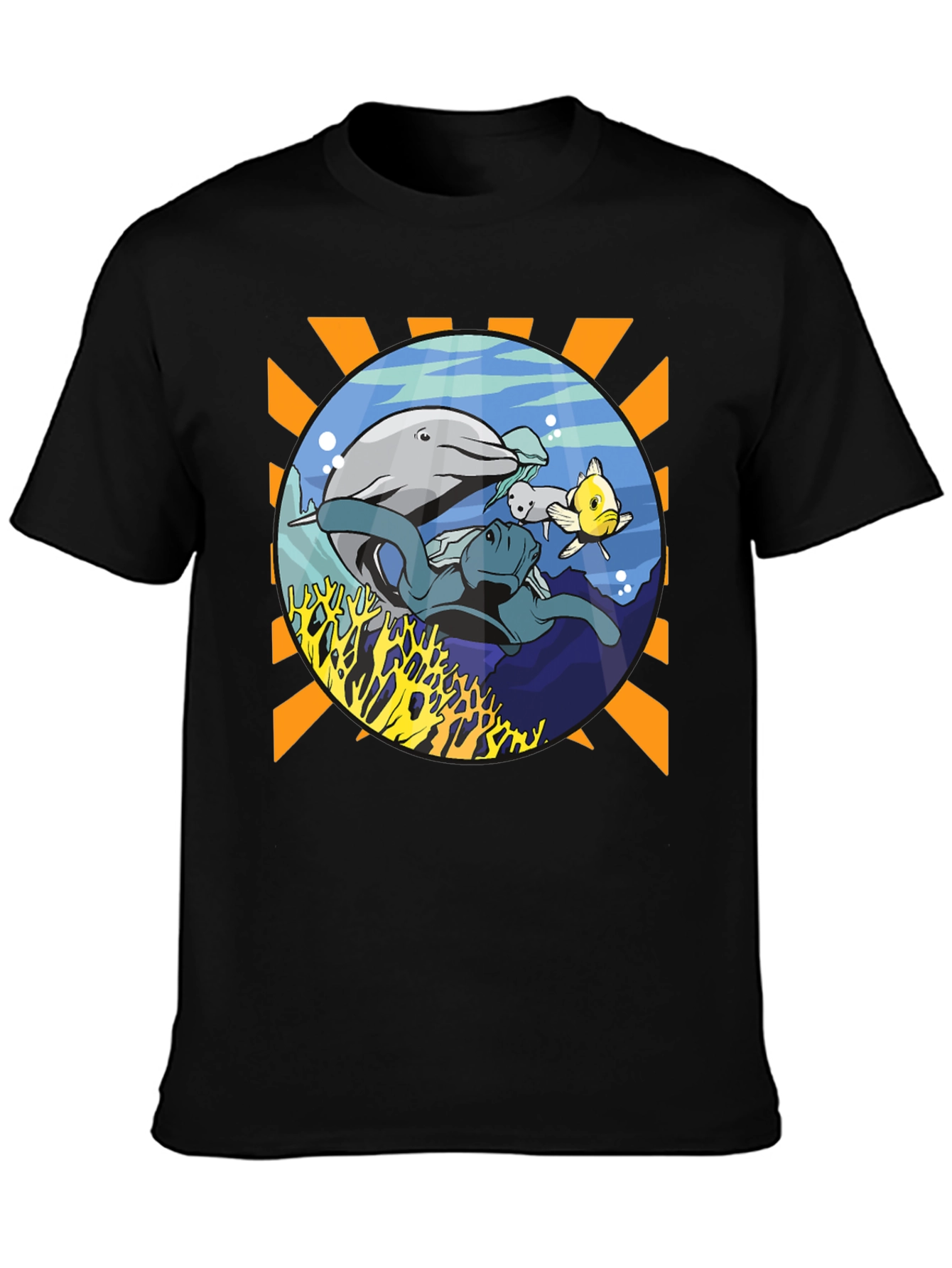 Marine Life Graphic Print Mens Tee