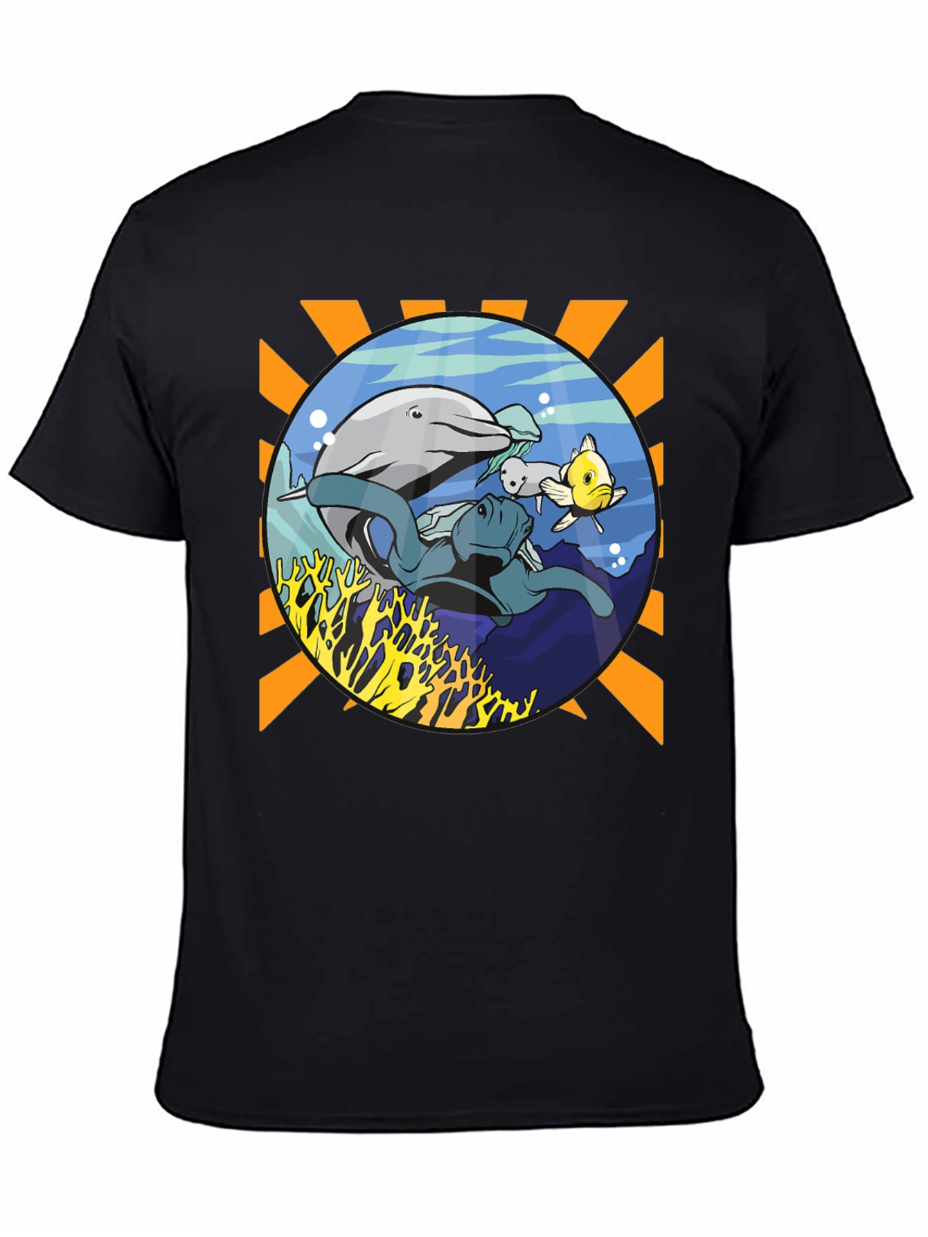 Marine Life Graphic Print Mens Tee