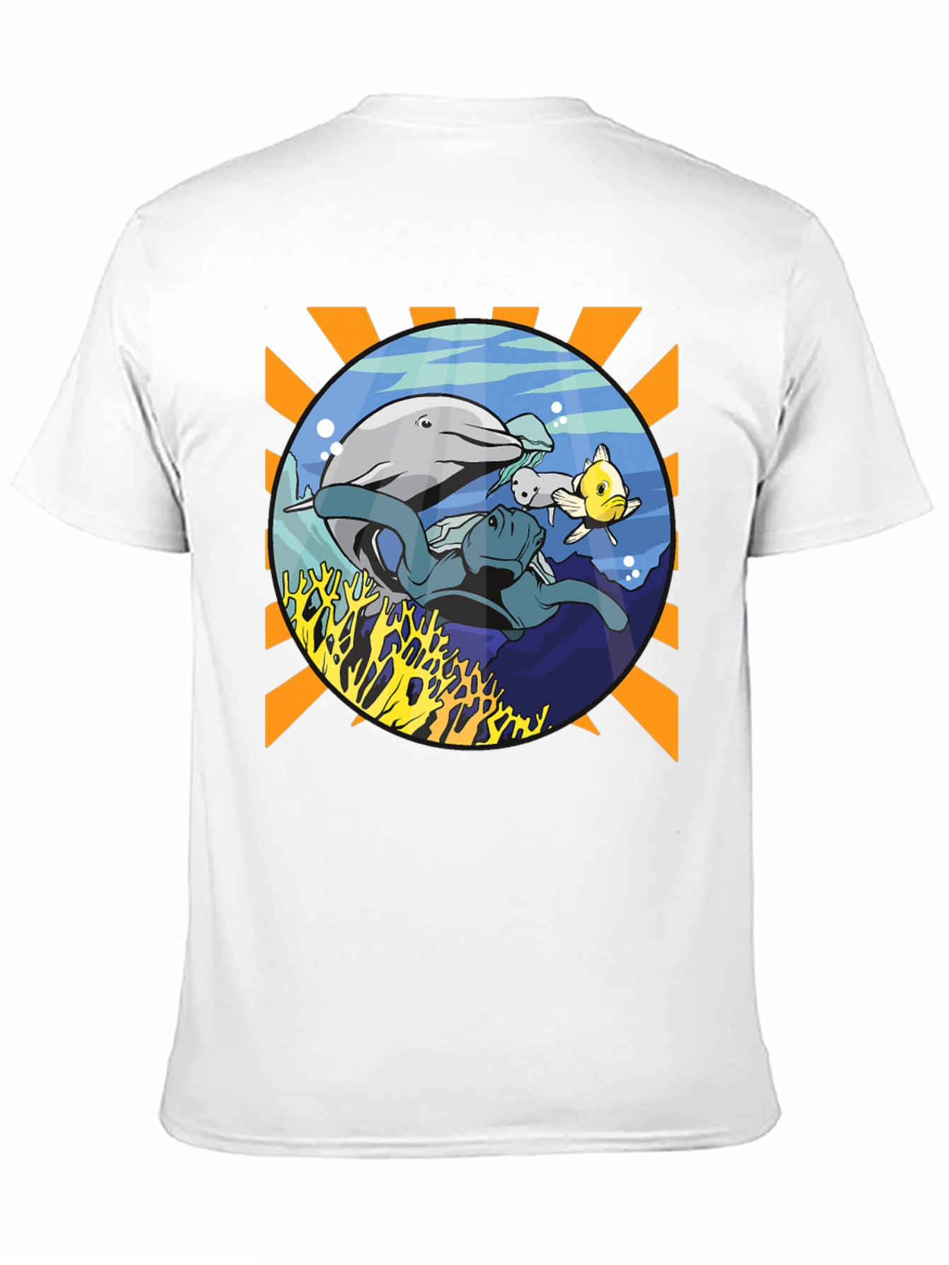Marine Life Graphic Print Mens Tee