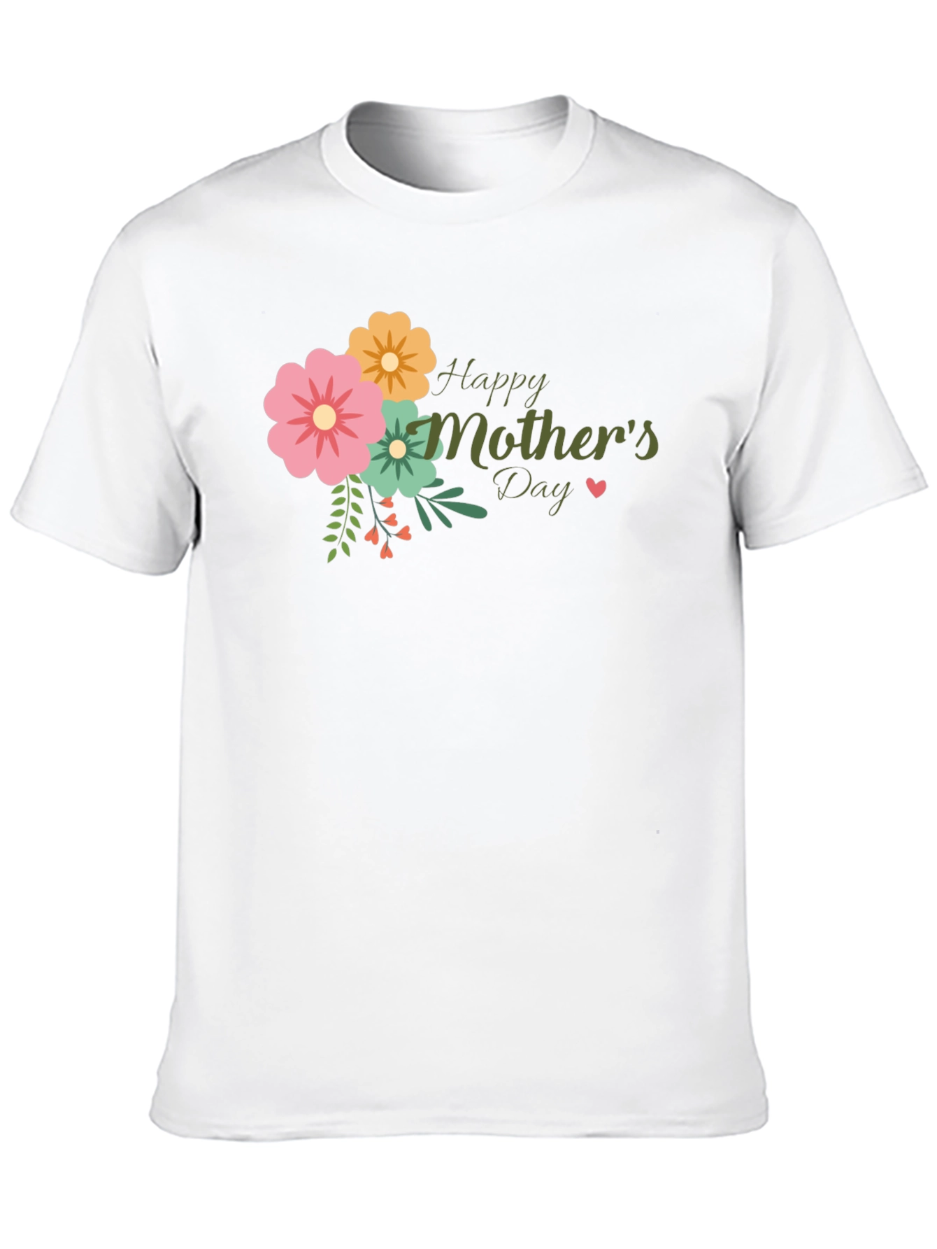 Floral Happy Mothers Day Black T-Shirt