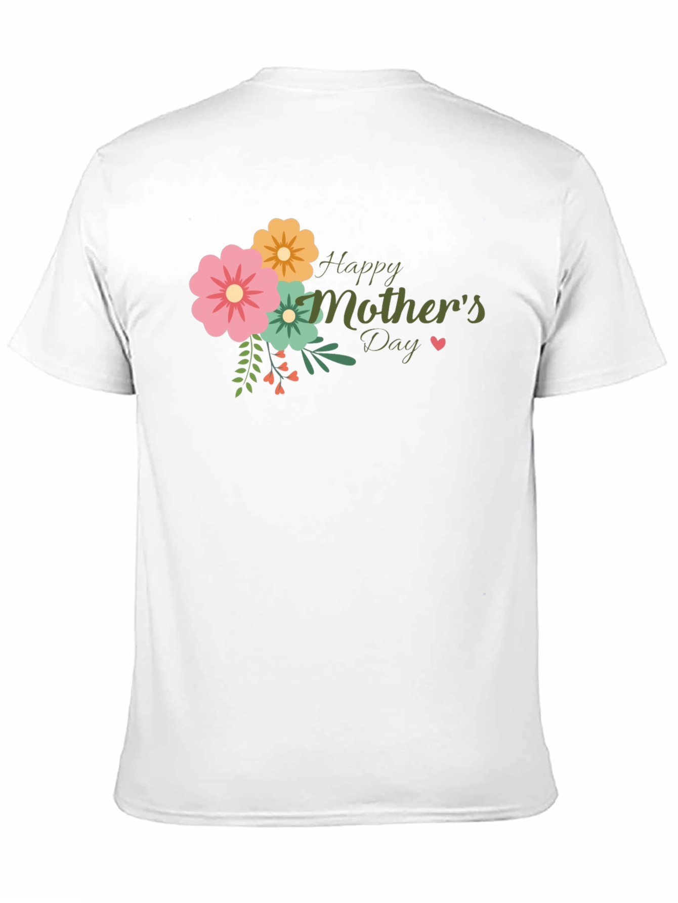 Floral Happy Mothers Day Black T-Shirt