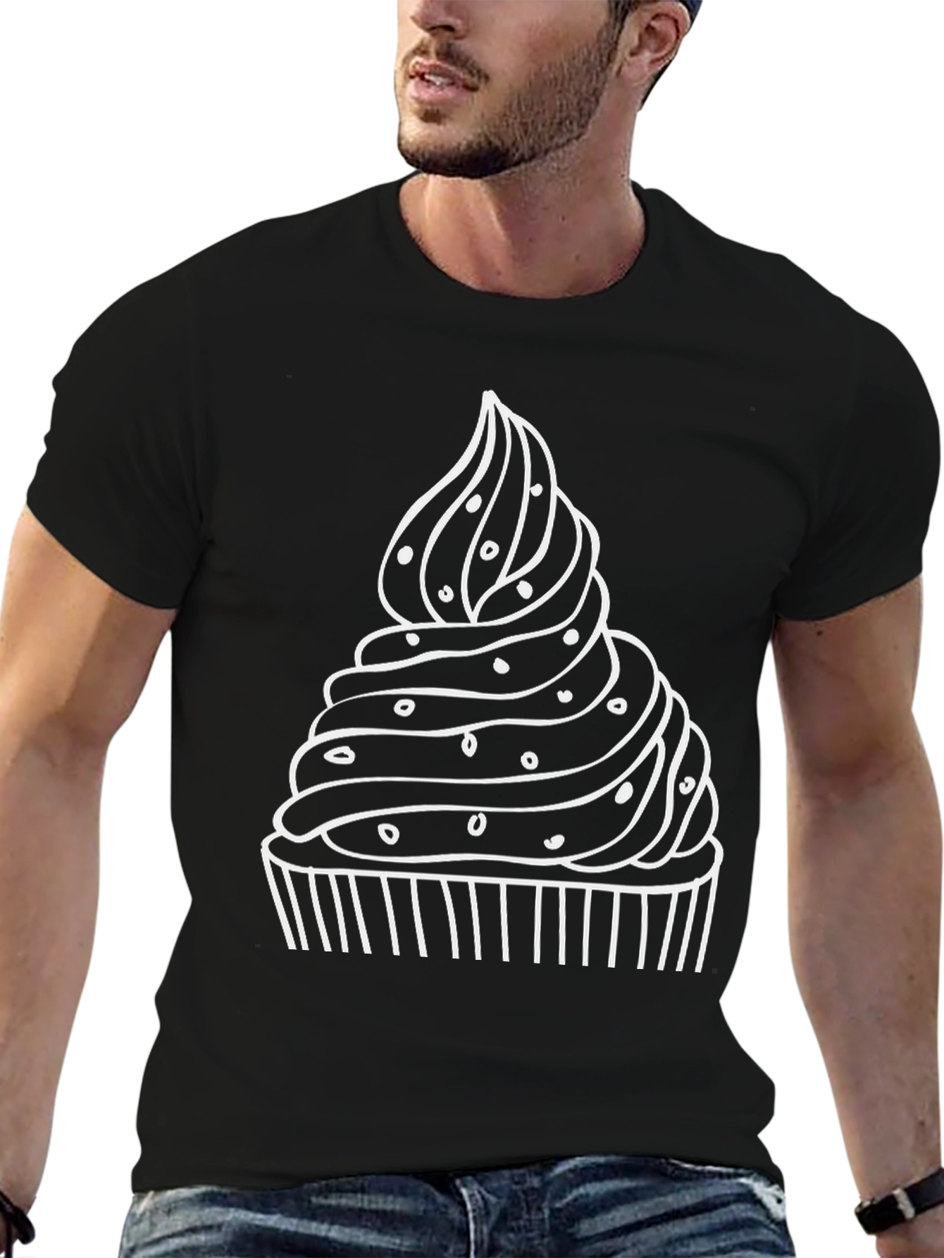 Cupcake Graphic T-Shirt - Black Cotton Tee