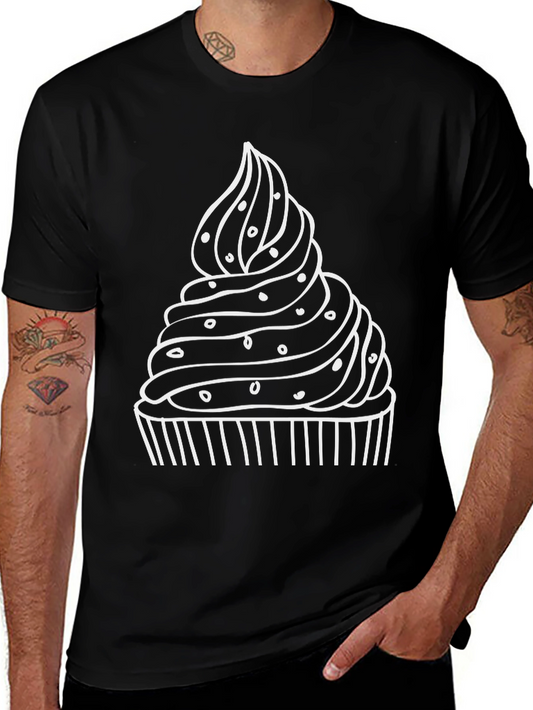 Cupcake Graphic T-Shirt - Black Cotton Tee