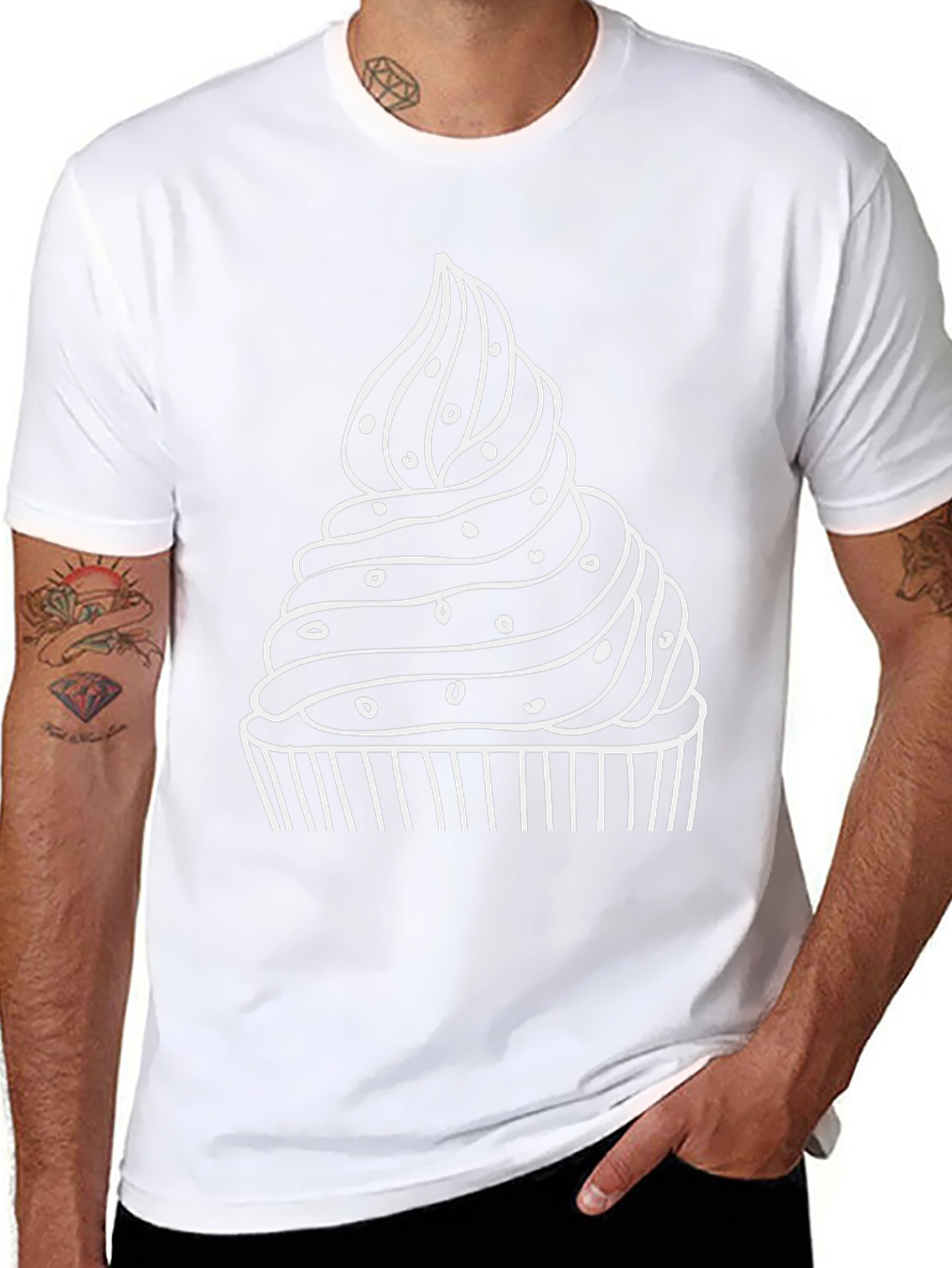 Cupcake Graphic T-Shirt - Black Cotton Tee