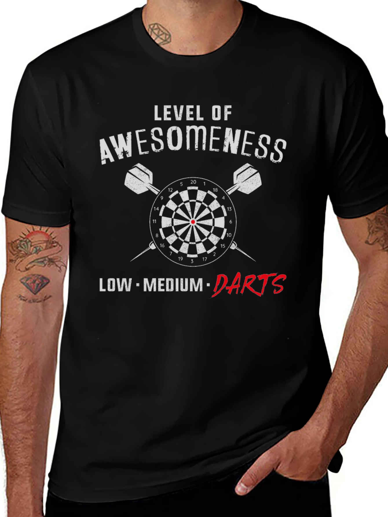 Awesomeness Level Darts Graphic Tee