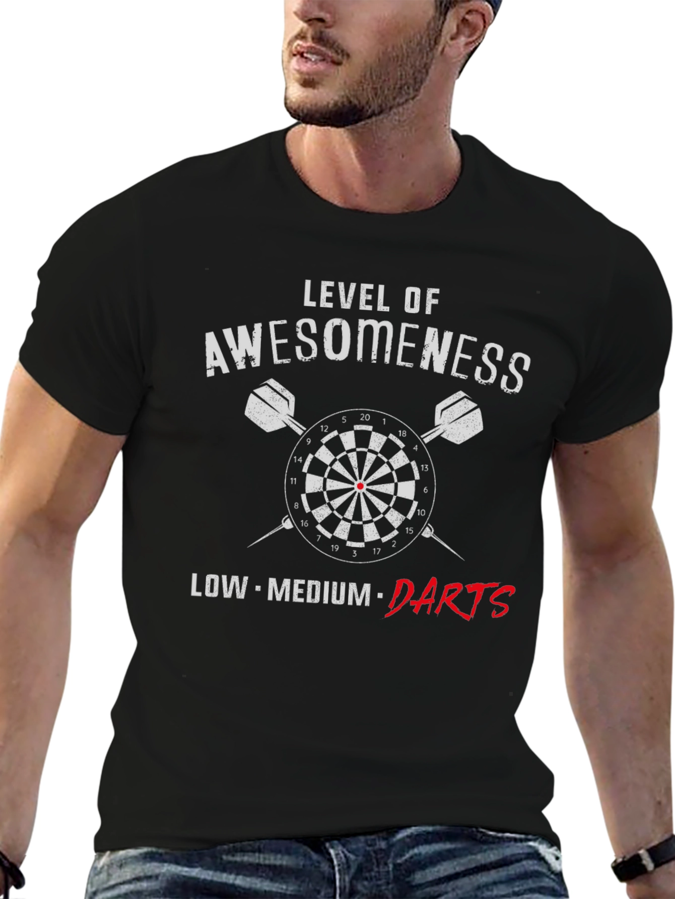 Awesomeness Level Darts Graphic Tee